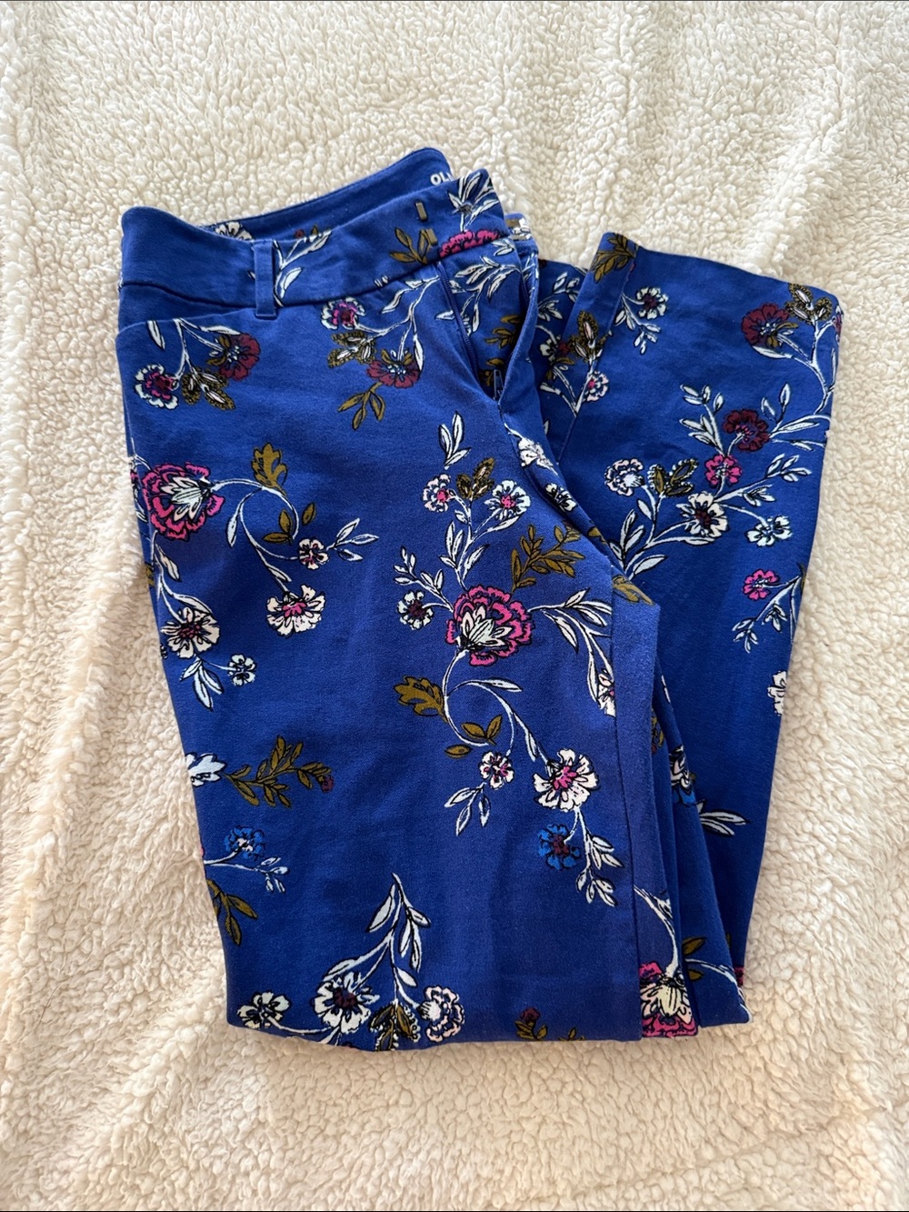 Old Navy Royal Blue Floral Pixie Pants